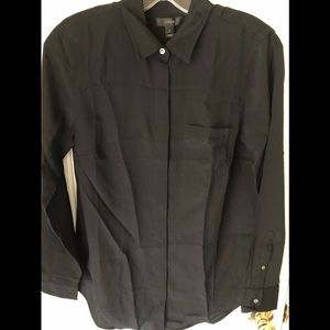 J.Crew Sz 2 Black 100% Silk Blouse *NWT*